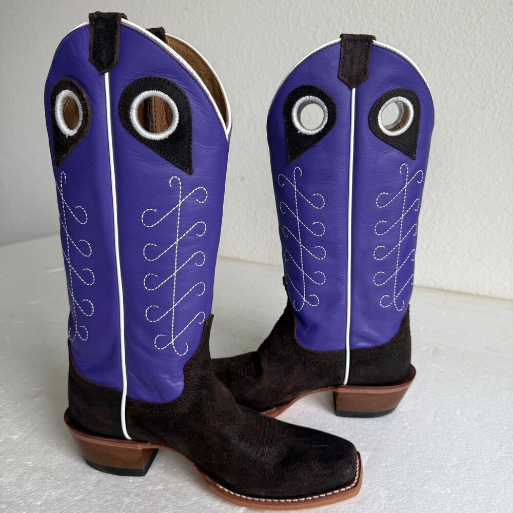Justin Women's Hattie Square Toe Casual Boots Low Heel 1-2" Size 6B Royal Purple - Picture 8 of 14